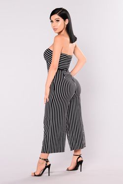 Fashion Nova Black Size 4 Padded Floor Length Polyester Jumpsuit Dress on Queenly