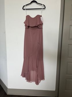 Thread Pink Size 12 Floor Length Cap Sleeve Mermaid Dress on Queenly