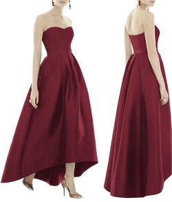 Alfred Sung Red Size 4 Floor Length Ball gown on Queenly