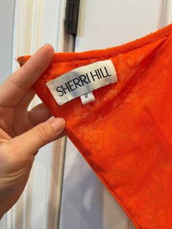 Style 54415 Sherri Hill Orange Size 0 One Shoulder 54415 Cocktail Dress on Queenly