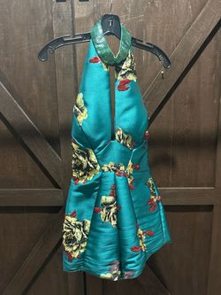 Rachel Allan Blue Size 2 Floral Homecoming Jumpsuit Dress on Queenly