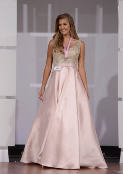 Jovani Pink Size 4 Pageant Plunge Floor Length Ball gown on Queenly