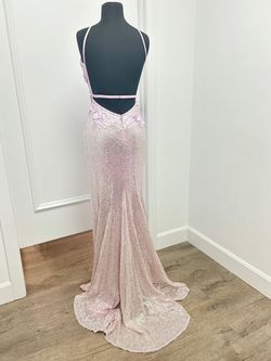 Style 1012 Jovani Pink Size 2 Plunge Black Tie A-line Dress on Queenly