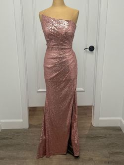 Style 54869 Sherri Hill Pink Size 14 Floor Length Jersey Plus Size A-line Dress on Queenly