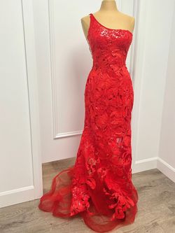 Style 02895A Jovani Red Size 6 Mermaid Dress on Queenly