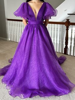 Ashley Lauren Purple Size 6 Custom Floor Length Ball gown on Queenly