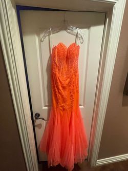 Style 5908 Jovani Orange Size 0 Prom Mermaid Dress on Queenly