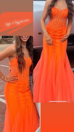 Style 5908 Jovani Orange Size 0 Prom Mermaid Dress on Queenly