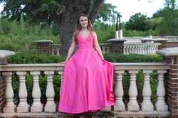 Jovani Pink Size 00 Barbiecore Floor Length Plunge A-line Dress on Queenly
