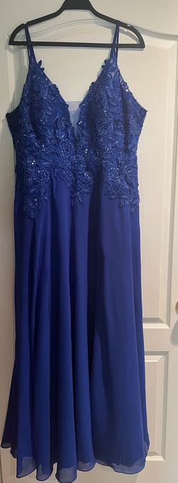 Style 8021 Clarisse Blue Size 20 Wedding Guest Pageant Free Shipping A-line Dress on Queenly