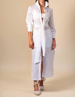 Style 1-1045526192-3855 Angela Horton White Size 0 Floor Length Long Sleeve Side slit Dress on Queenly