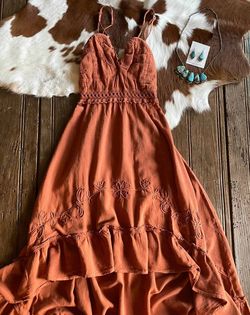 Style 1-1082075507-2696 Scully Brown Size 12 Tall Height Spaghetti Strap Straight Dress on Queenly