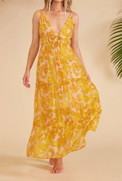 Style 1-1108216083-3236 MINKPINK Yellow Size 4 Black Tie Straight Dress on Queenly