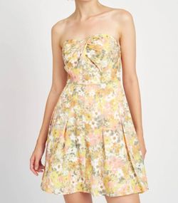 Style 1-1406263531-3855 En Saison Yellow Size 0 Flare Strapless Cocktail Dress on Queenly