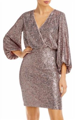 Style 1-1458312123-2168 Eliza J Pink Size 8 Long Sleeve Cocktail Dress on Queenly