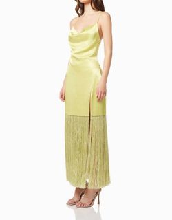 Style 1-1557163402-3472 ELLIATT Yellow Size 4 Black Tie Tall Height Side slit Dress on Queenly