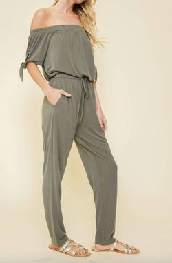 Style 1-1569175601-2696 Hem & Thread Green Size 12 Tall Height Floor Length Pockets Olive Jumpsuit Dress on Queenly