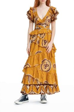 Style 1-1883928723-3855 LOVE THE LABEL Gold Size 0 Mini Flare A-line Dress on Queenly