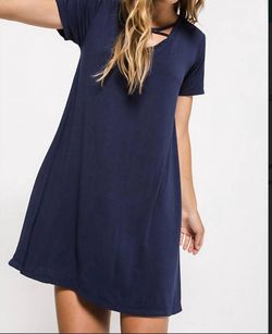 Style 1-2689578177-3472 Z Supply Blue Size 4 Mini V Neck Tall Height Cocktail Dress on Queenly