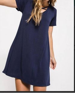 Style 1-2689578177-3855 Z Supply Blue Size 0 Spandex V Neck Cocktail Dress on Queenly
