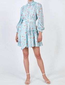 Style 1-2925965363-2901 HUNTER BELL Blue Size 8 Keyhole Silk Mini Cocktail Dress on Queenly