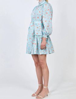 Style 1-2925965363-3236 HUNTER BELL Blue Size 4 Keyhole Silk Mini Cocktail Dress on Queenly