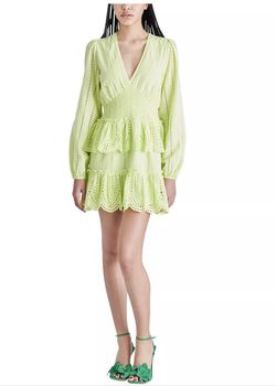 Style 1-2961997414-3855 STEVE MADDEN Green Size 0 Long Sleeve Mini Cocktail Dress on Queenly
