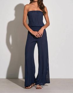Style 1-2985736883-2901 ELAN Blue Size 8 Jumpsuit Dress on Queenly