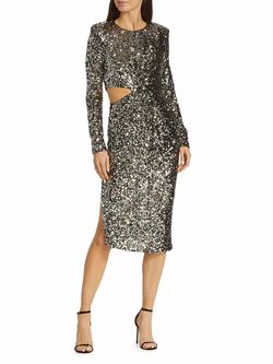 Style 1-3079437439-3855 ASTR Black Size 0 Tall Height Polyester Sequined Cocktail Dress on Queenly