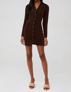 Style 1-3301208875-1901 PEPPERMAYO Brown Size 6 Long Sleeve Polyester Cocktail Dress on Queenly