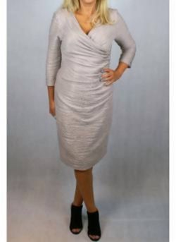 Style 1-348793908-397 Joseph Ribkoff Nude Size 14 Plus Size Polyester Cocktail Dress on Queenly