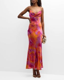 Style 1-353978731-2901 RONNY KOBO Pink Size 8 Black Tie Floor Length Print Straight Dress on Queenly