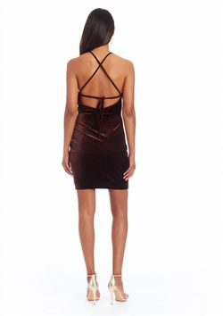 Style 1-3586940016-3236 Amanda Uprichard Brown Size 4 Free Shipping Mini Cocktail Dress on Queenly