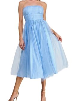Style 1-3784299098-2696 The Vintage Shop Blue Size 12 Free Shipping Plus Size Strapless Cocktail Dress on Queenly