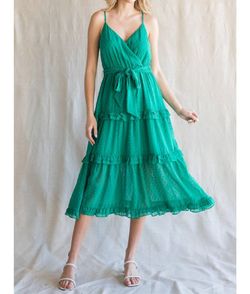 Style 1-4092119378-2791 Jodifl Green Size 12 Sheer Tall Height Emerald Belt Cocktail Dress on Queenly