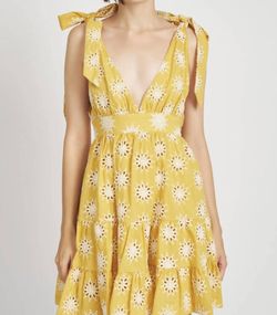 Style 1-4093510771-2696 En Saison Yellow Size 12 Tall Height Mini Summer Cocktail Dress on Queenly