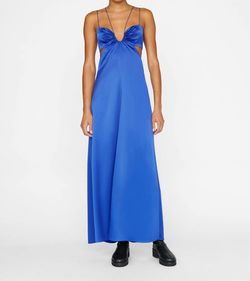 Style 1-701788696-3236 FRAME Blue Size 4 Keyhole Free Shipping Straight Dress on Queenly