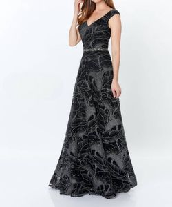 Style 1-75035365-238 Montage by Mon Cheri Black Size 12 1-75035365-238 Polyester A-line Dress on Queenly