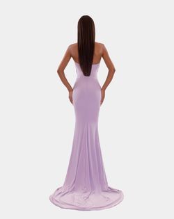 Style AD5211 Albina Dyla Purple Size 0 Tall Height Corset Pageant Straight Dress on Queenly