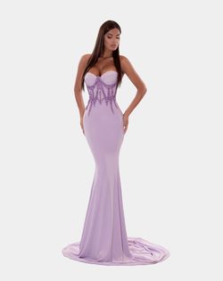 Style AD5211 Albina Dyla Purple Size 4 Lavender Ad5211 Pageant Straight Dress on Queenly