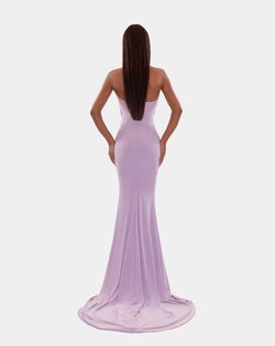 Style AD5212 Albina Dyla Gold Size 12 Lavender Plus Size Tall Height Straight Dress on Queenly
