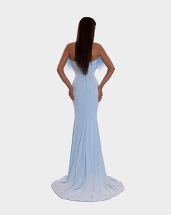 Style AD5228 Albina Dyla Blue Size 0 Tall Height Corset Side slit Dress on Queenly