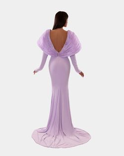 Style AD5214 Albina Dyla Purple Size 12 Ad5214 Lavender Sleeves Tall Height Straight Dress on Queenly