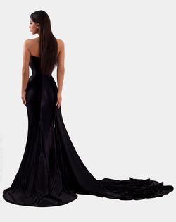Style AD5102 Albina Dyla Black Size 0 Jewelled Floor Length Tall Height Side slit Dress on Queenly