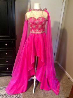 Style Custom fun fashion Yearick Pink Size 00 Pageant Cape Custom Cocktail Dress on Queenly