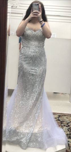 Elizabeth K by GLS Multicolor Size 8 Train Prom Floor Length Mermaid Dress on Queenly