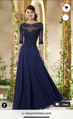 MoriLee Blue Size 22 Prom Floor Length Plus Size Embroidery A-line Dress on Queenly