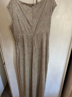 Ralph Lauren Gold Size 18 Jewelled Prom Wedding Guest Cocktail Dress on Queenly