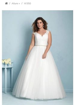 Style W350 Allure White Size 30 Corset Tulle Cotillion Pearls Ball gown on Queenly