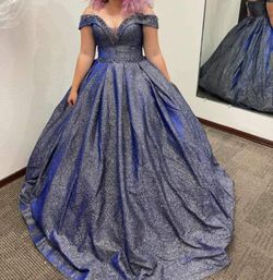 Size Navy Blue Ball Gown On Queenly, 49% OFF